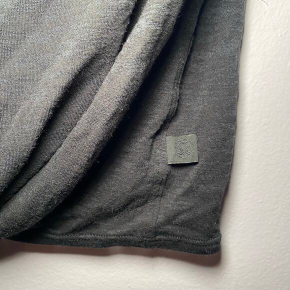 Lululemon Women's size 2 Black Heathered Front Tie Short Sleeve T-Shirt Cropped - Picture 6 of 9